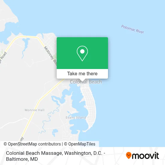 Colonial Beach Massage map