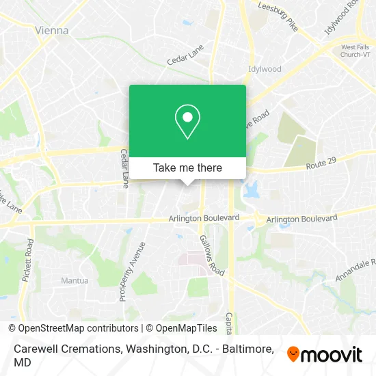 Carewell Cremations map