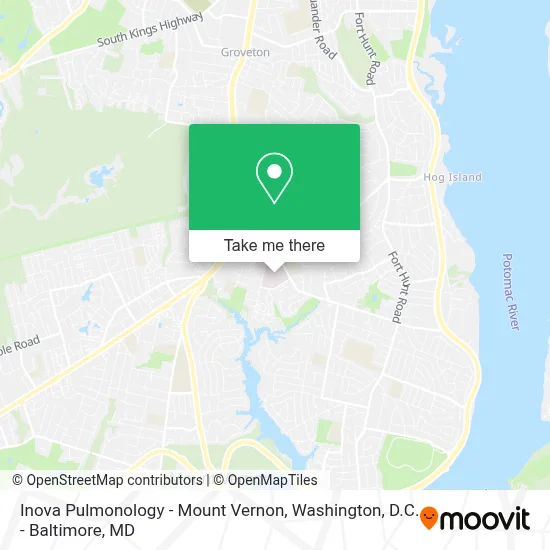 Inova Pulmonology - Mount Vernon map
