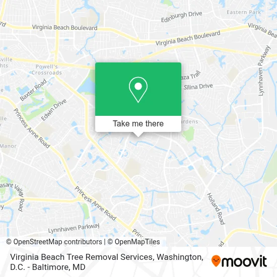 Virginia Beach Tree Removal Services map