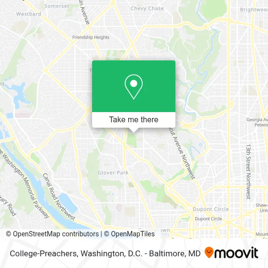 College-Preachers map