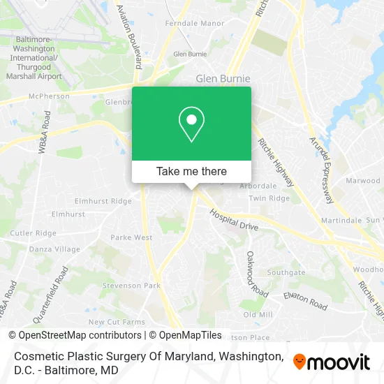 Cosmetic Plastic Surgery Of Maryland map