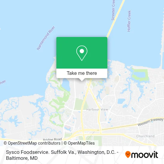 Sysco Foodservice. Suffolk Va. map