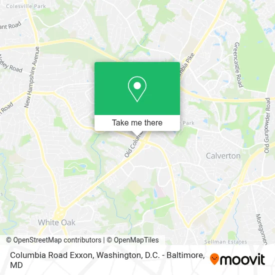 Columbia Road Exxon map
