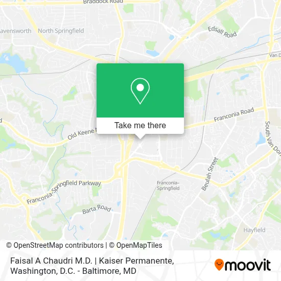 Faisal A Chaudri M.D. | Kaiser Permanente map
