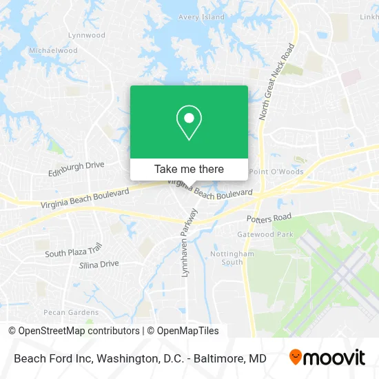 Beach Ford Inc map