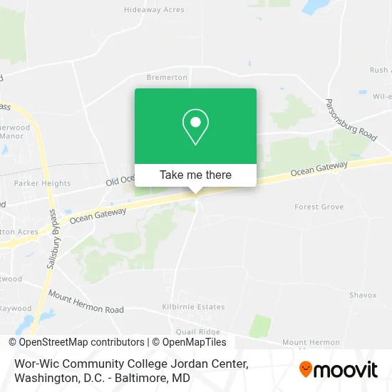 Wor-Wic Community College Jordan Center map