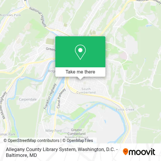 Allegany County Library System map