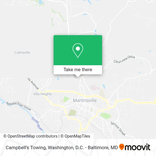 Campbell's Towing map