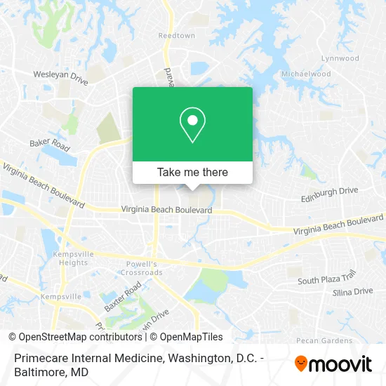 Primecare Internal Medicine map
