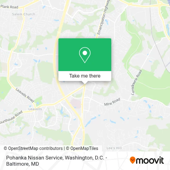 Pohanka Nissan Service map