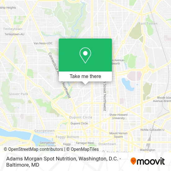 Adams Morgan Spot Nutrition map