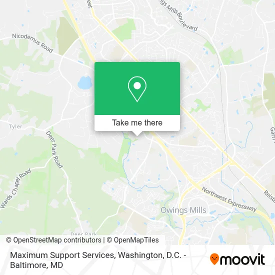 Maximum Support Services map