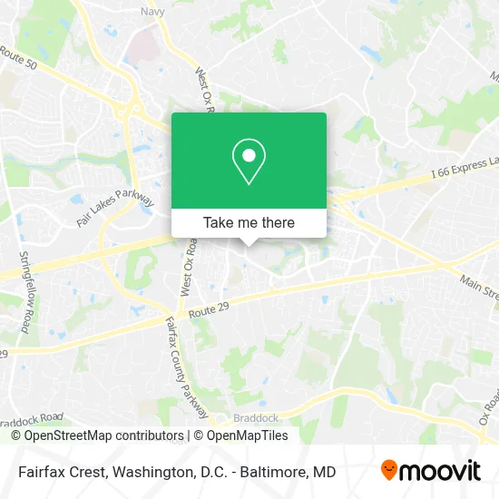 Fairfax Crest map