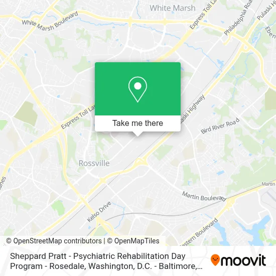 Sheppard Pratt - Psychiatric Rehabilitation Day Program - Rosedale map