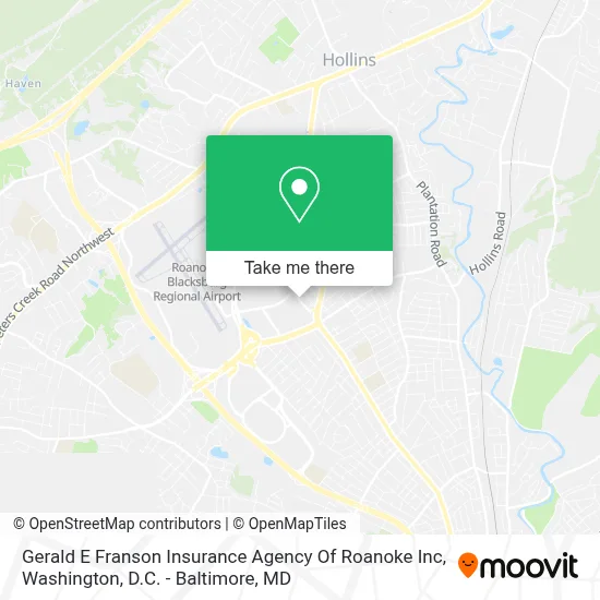 Gerald E Franson Insurance Agency Of Roanoke Inc map