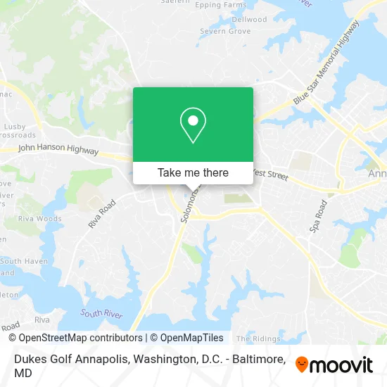 Dukes Golf Annapolis map