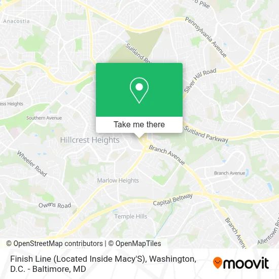 Finish Line (Located Inside Macy'S) map