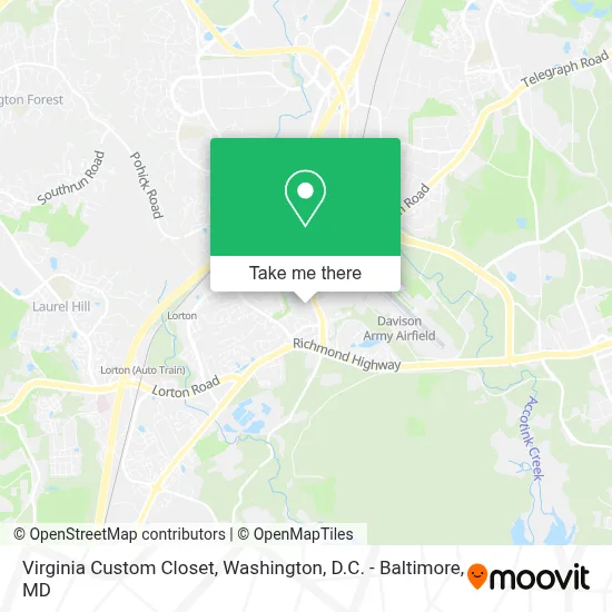 Virginia Custom Closet map