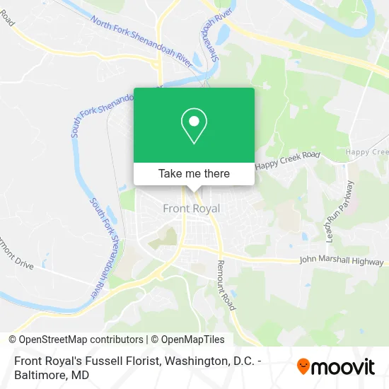 Front Royal's Fussell Florist map