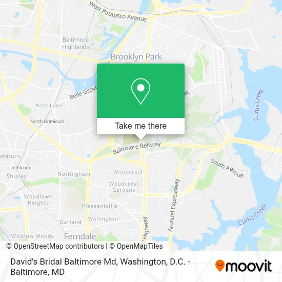 David's Bridal Baltimore Md map