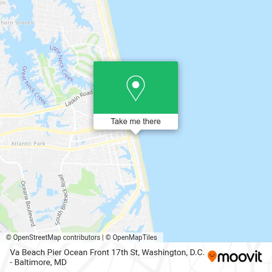 Va Beach Pier Ocean Front 17th St map