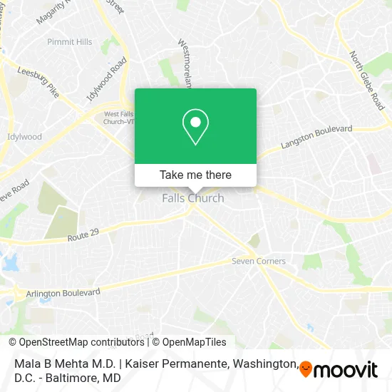 Mala B Mehta M.D. | Kaiser Permanente map