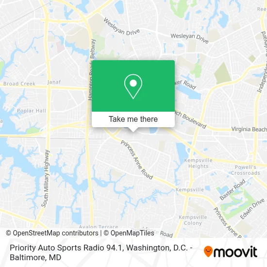 Priority Auto Sports Radio 94.1 map