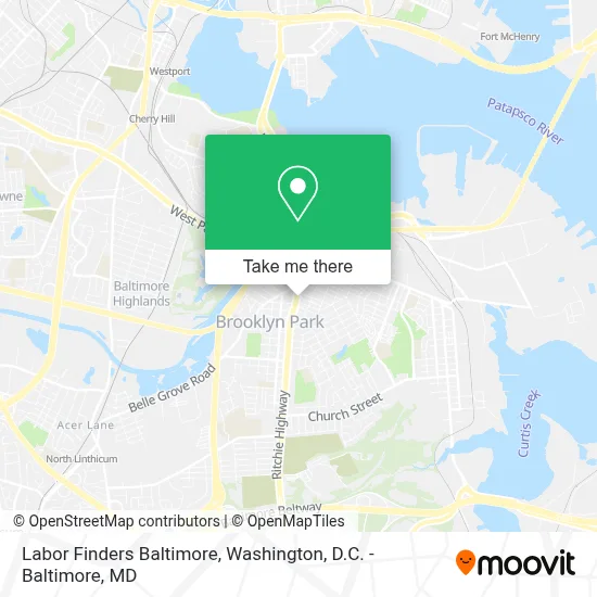 Labor Finders Baltimore map