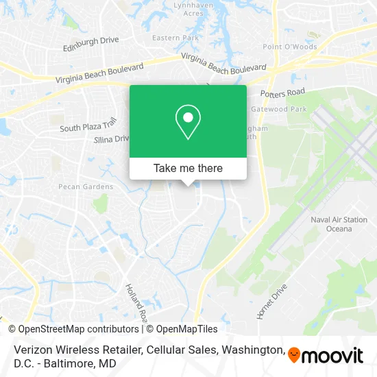Verizon Wireless Retailer, Cellular Sales map