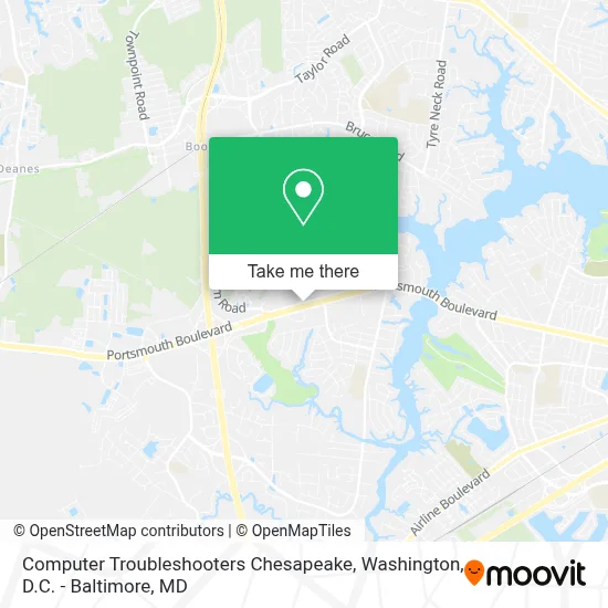 Computer Troubleshooters Chesapeake map