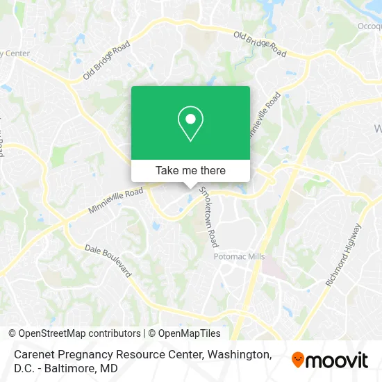 Carenet Pregnancy Resource Center map
