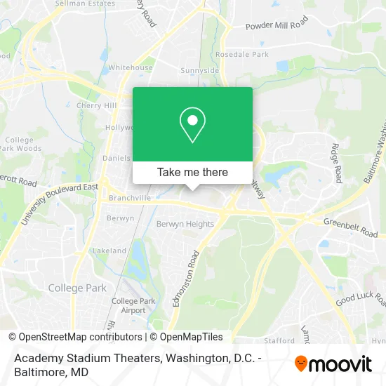 Academy Stadium Theaters map