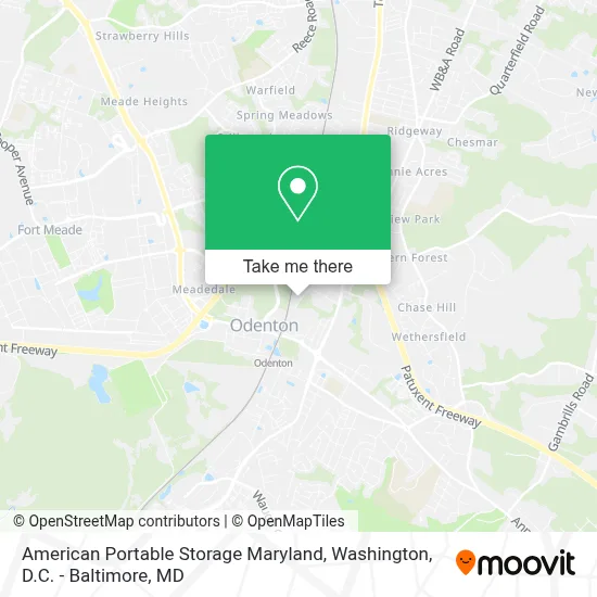 American Portable Storage Maryland map