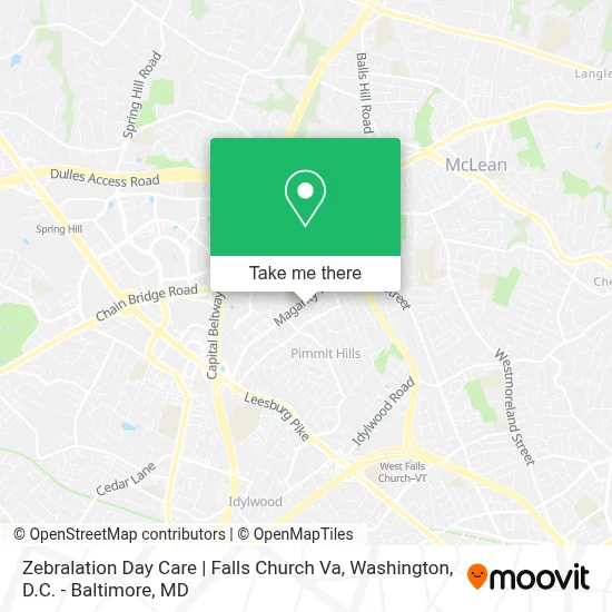 Zebralation Day Care | Falls Church Va map