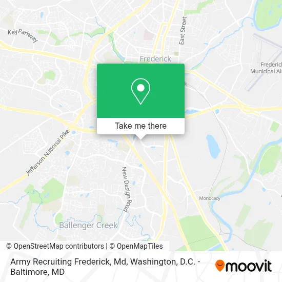 Army Recruiting Frederick, Md map
