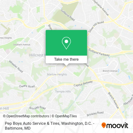 Pep Boys Auto Service & Tires map