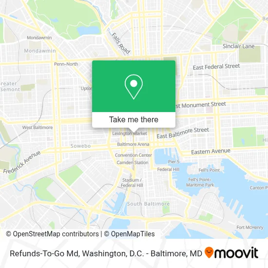 Refunds-To-Go Md map