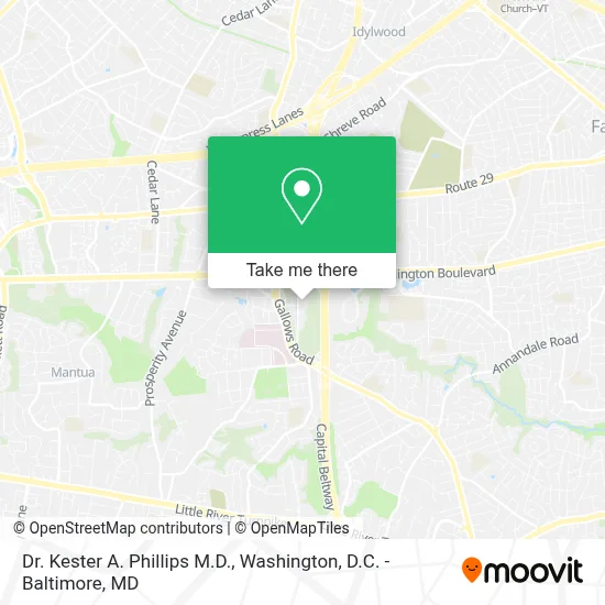 Dr. Kester A. Phillips M.D. map