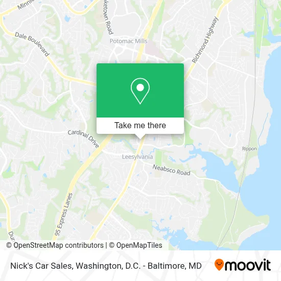 Nick's Car Sales map