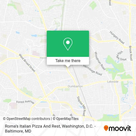Roma's Italian Pizza And Rest map
