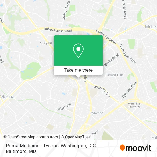 Prima Medicine - Tysons map