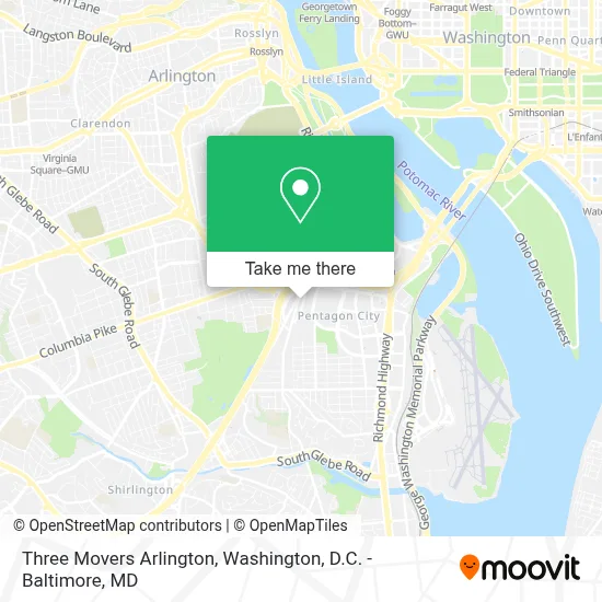 Three Movers Arlington map