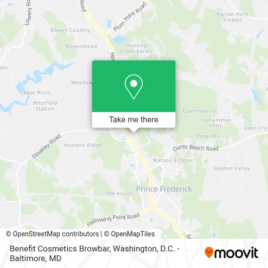 Benefit Cosmetics Browbar map