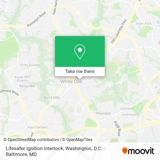 Lifesafer Ignition Interlock map