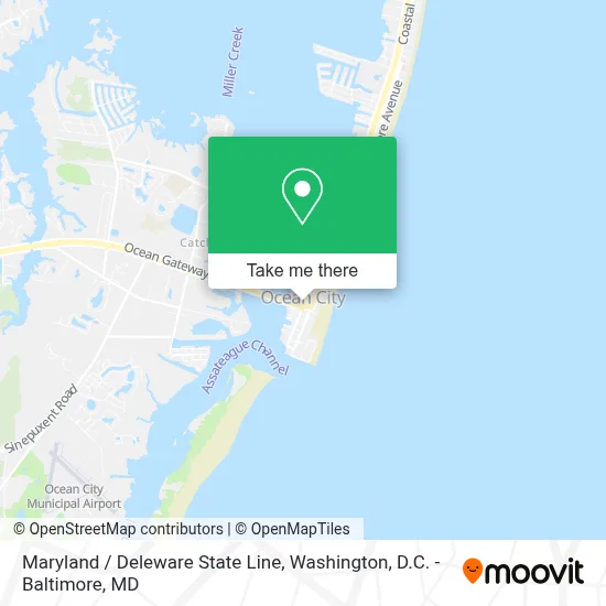Maryland / Deleware State Line map
