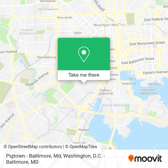 Pigtown - Baltimore, Md map