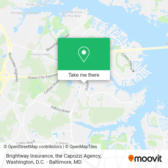 Brightway Insurance, the Capozzi Agency map