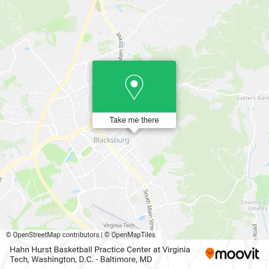 Hahn Hurst Basketball Practice Center at Virginia Tech map