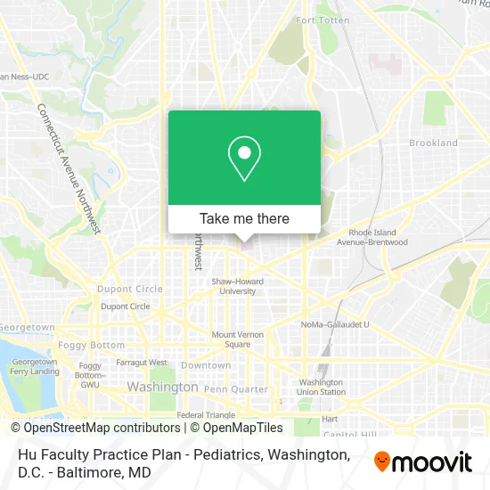 Hu Faculty Practice Plan - Pediatrics map